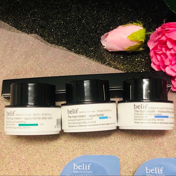 Belif Aqua Bomb Sleeping Mask + The True Cream Set & Korres GREEK Cream Cleanser - Picture 3 of 16